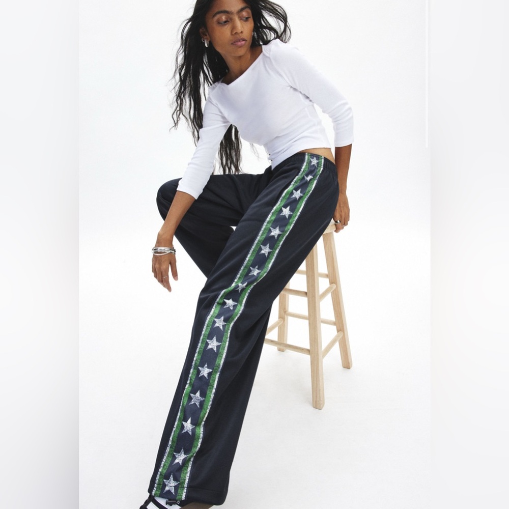 Urban Outfitters Black Joggers with Star Design